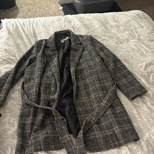 A New Day Black and White Houndstooth Coat